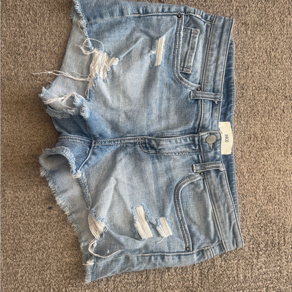 BKE Light Wash Distressed Denim Cutoff Shorts